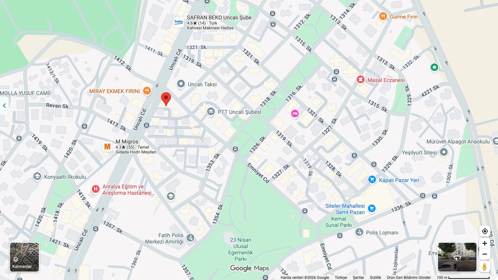 Location map of Mevlana Sitesi, Siteler, Konyaaltı