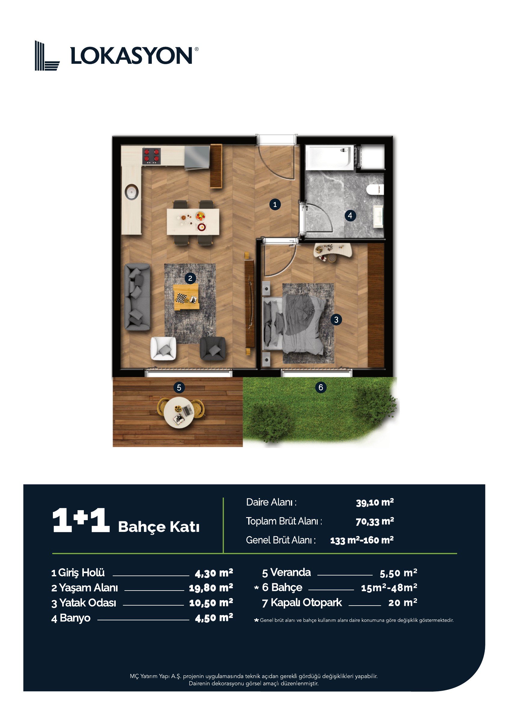 1+1 Bahçe Katı