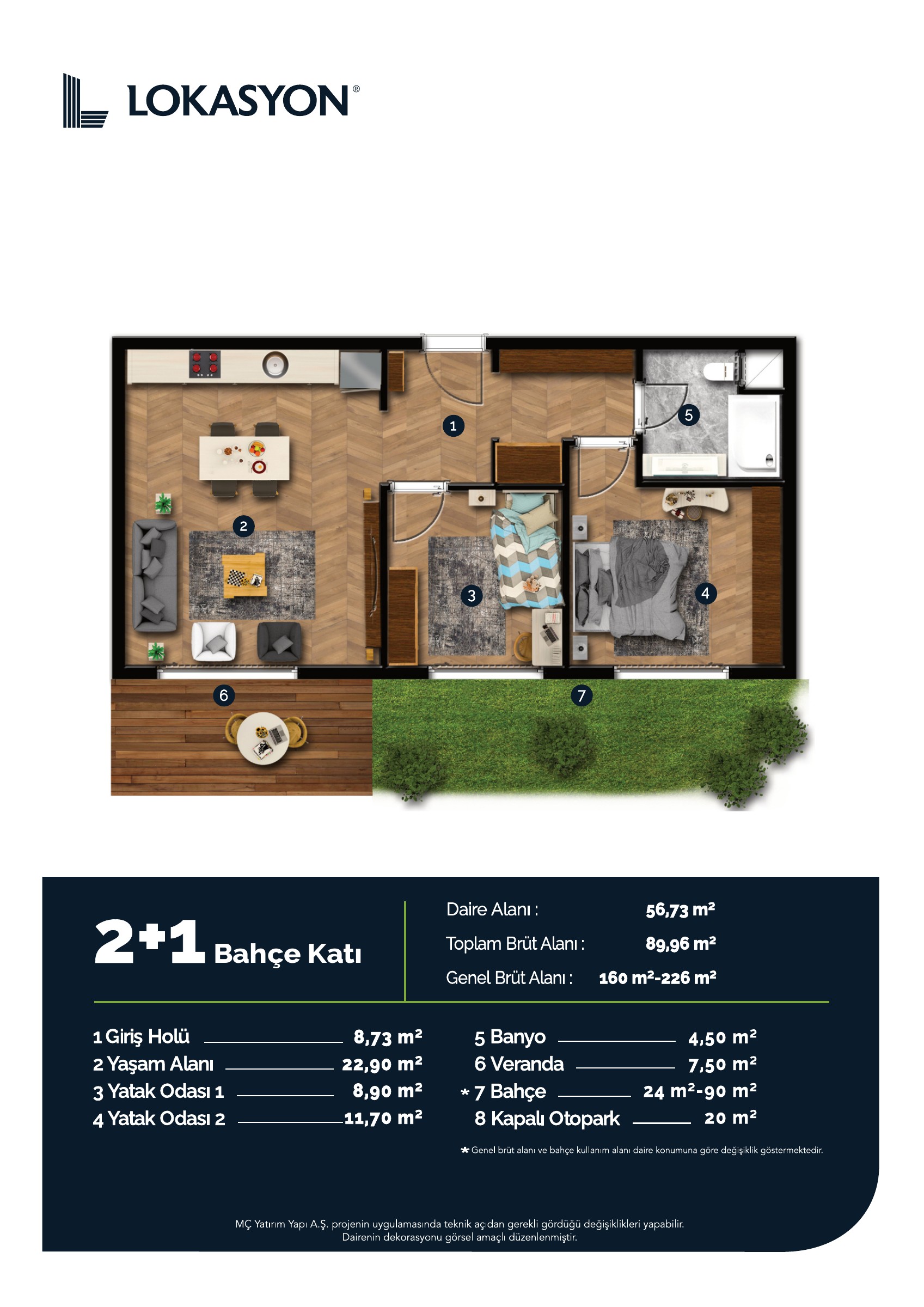 2+1 Bahçe Katı
