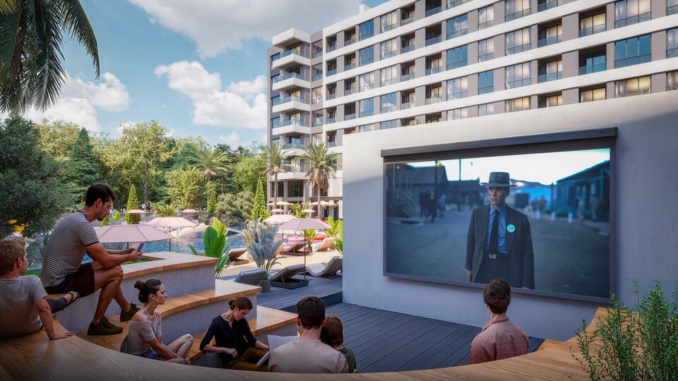 Open-air cinema · Architectural rendering