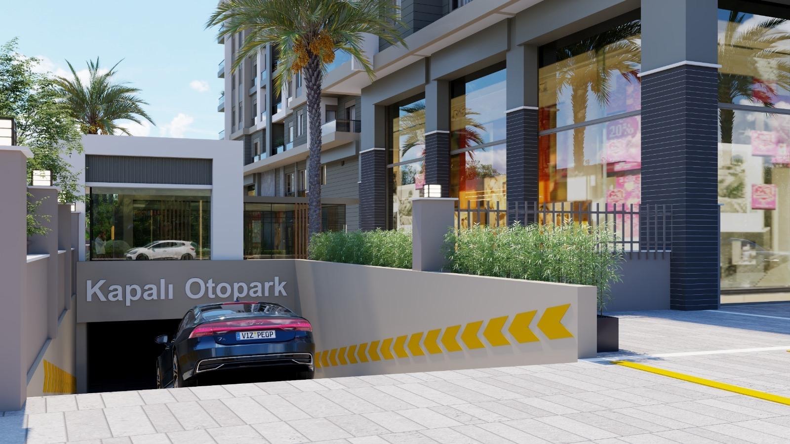 Covered parking entrance · Architectural renderings